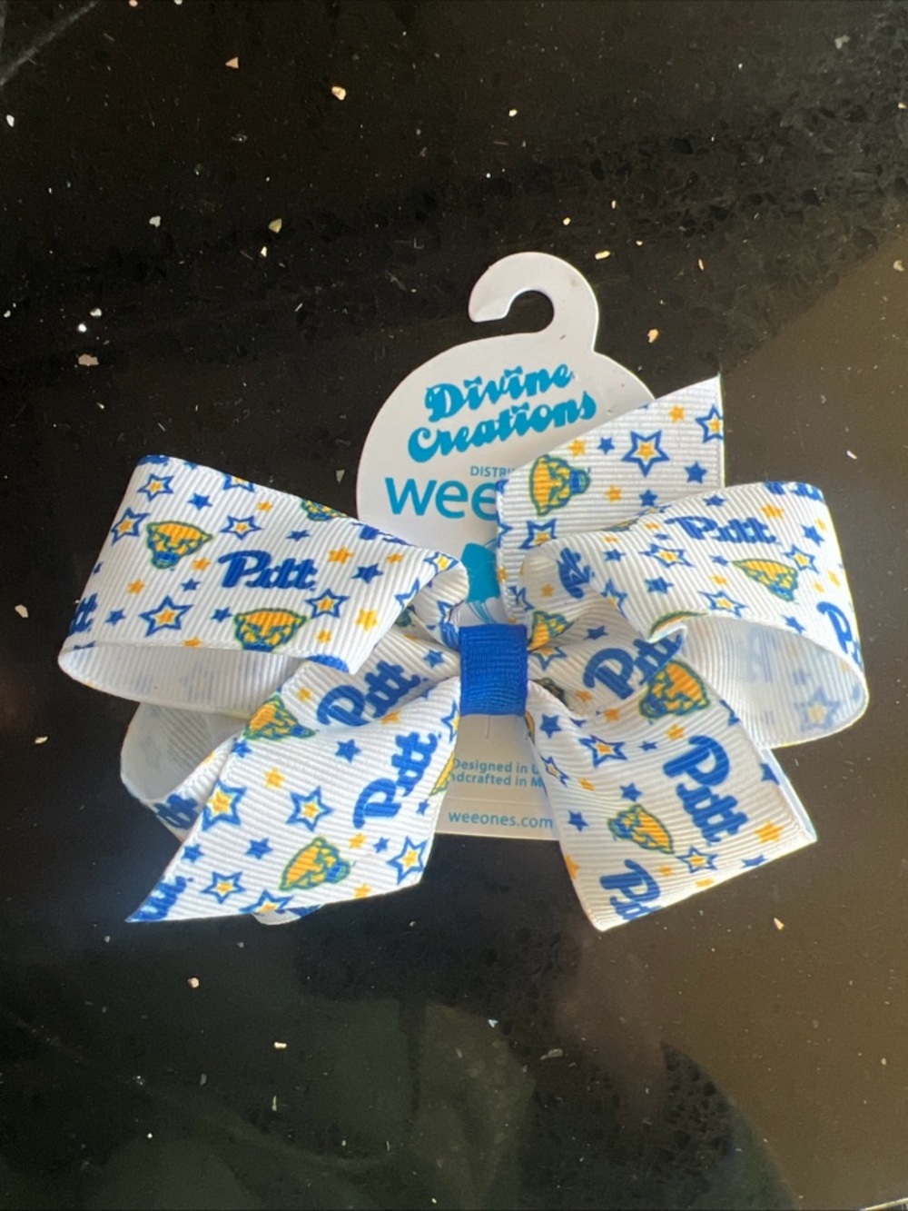 Wee Ones University Of Pittsburgh Fabric Hair Clip Bow Panther Pitt